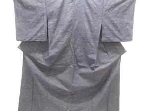 草花模様織り出し十日町紬単衣着物